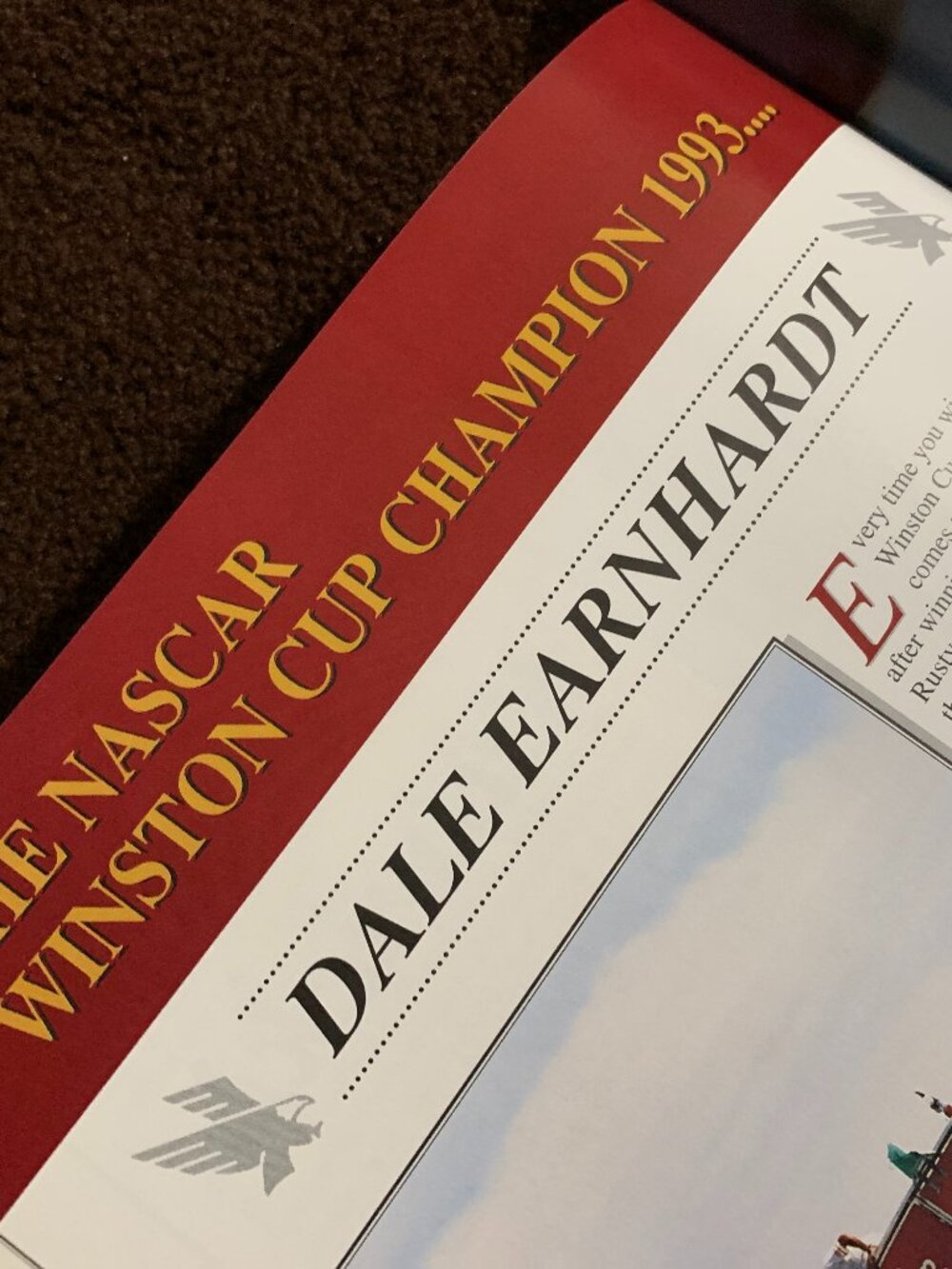 Nascar Winston Cup Book    "Dale Earnhart Champion"